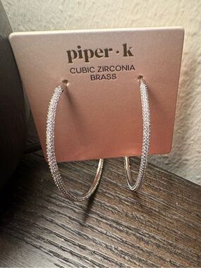 NEW Piper K Silver Hoop Earrings